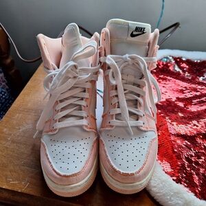 Nike White and Pink High-Tops